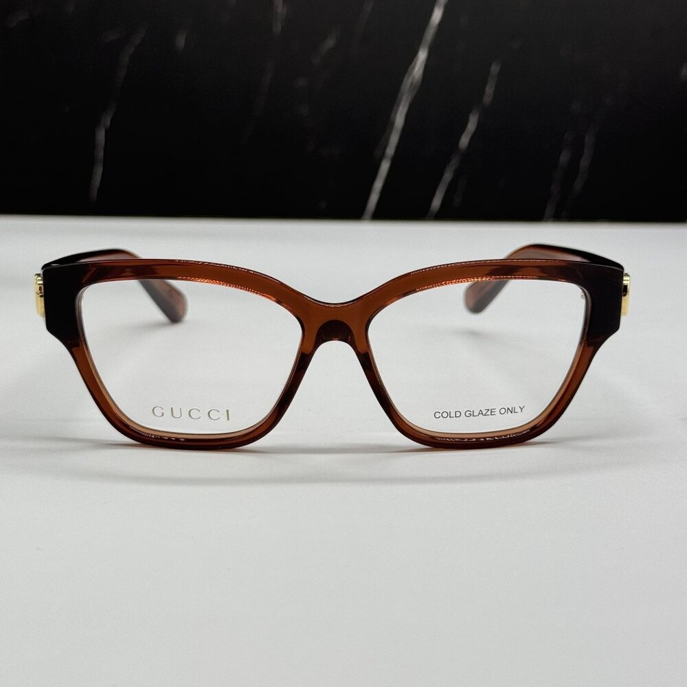 NEW GUCCI GG1597O 003 EYEGLASSES BROWN WOMEN EYEWEAR GUCCI - Picture 3 of 9